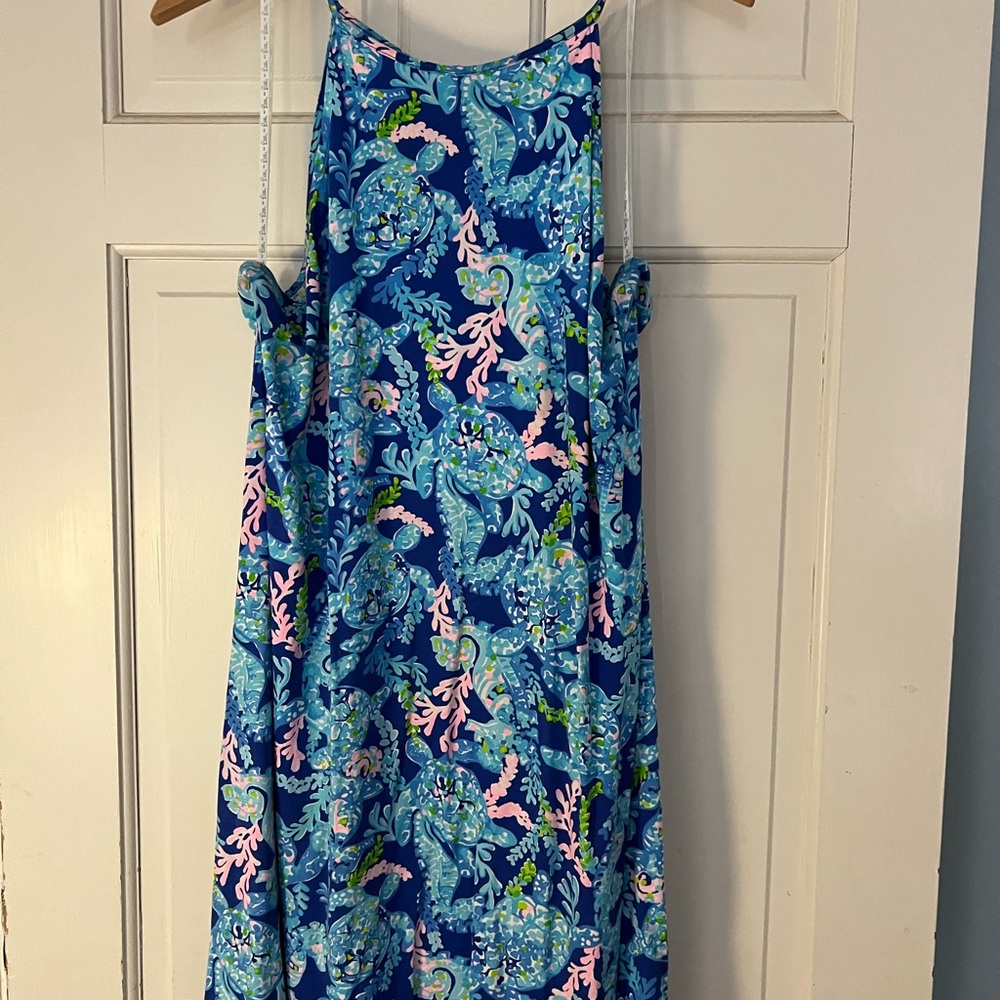 Lilly Pulitzer Margo Swing Dress in Corsica Blue Turtle Villa print. - XL